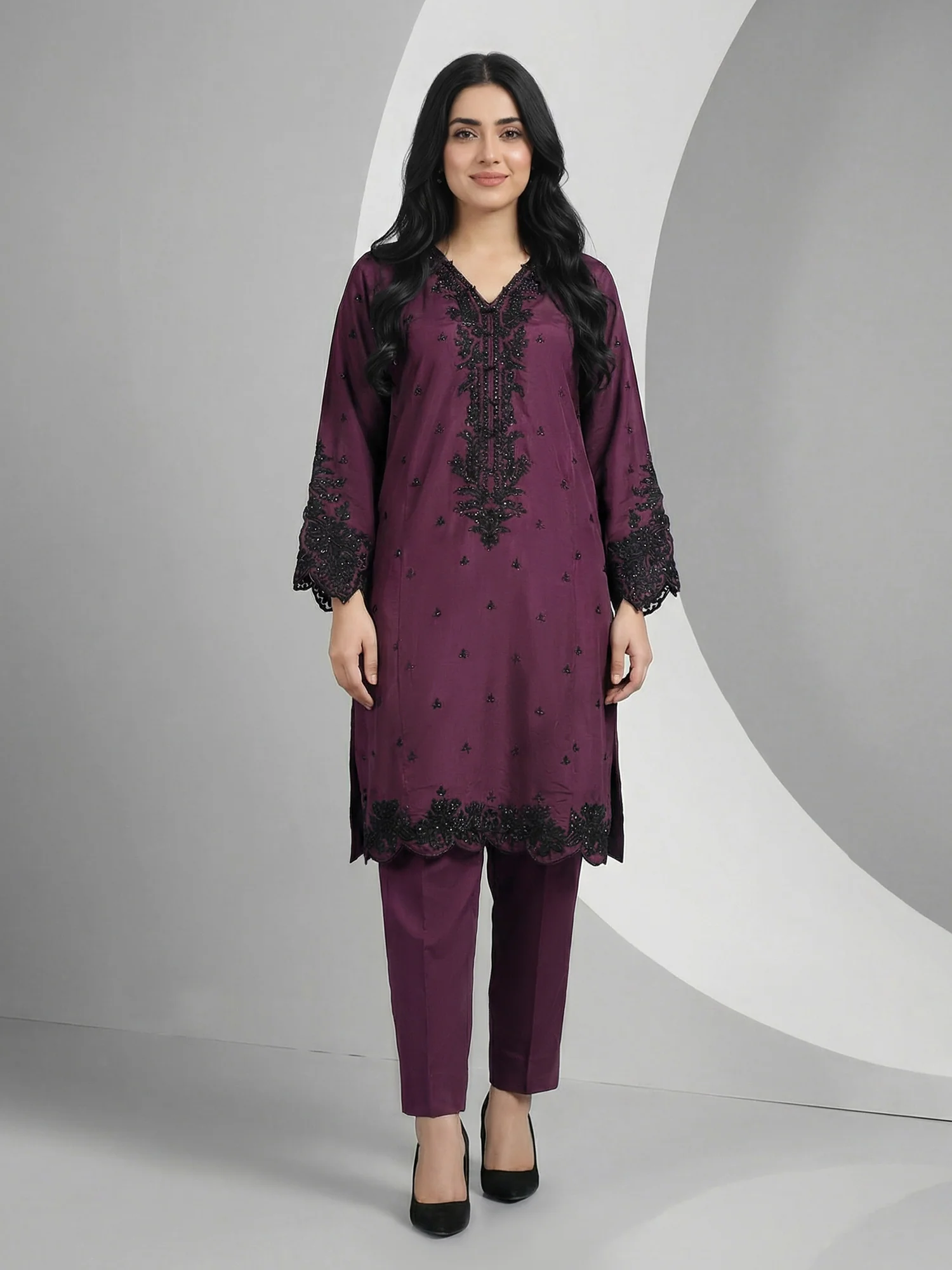 2 Piece Raw Silk Suit Unstitched
