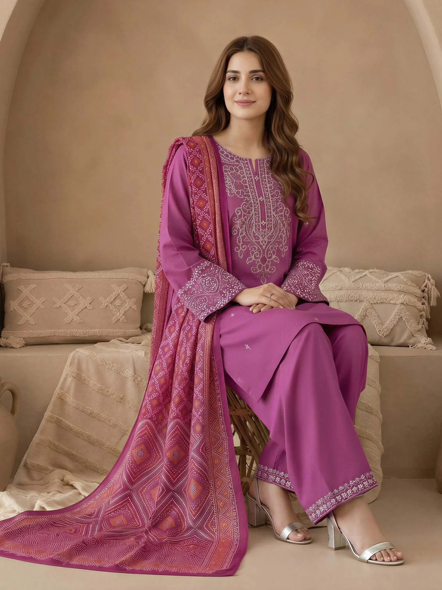 3 Piece Lawn Suit Summer (Unstitched)