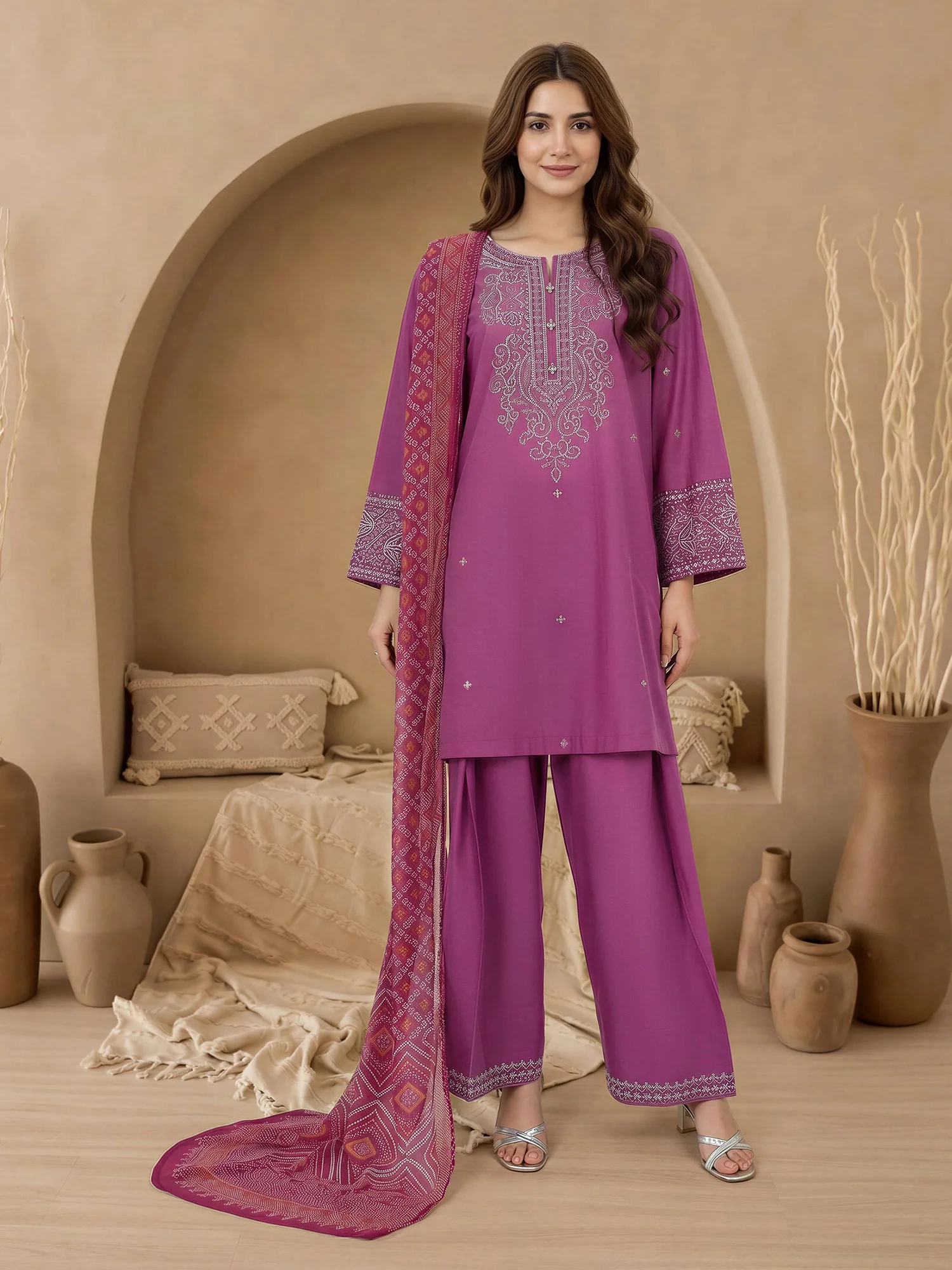 3 Piece Lawn Suit Summer (Unstitched)