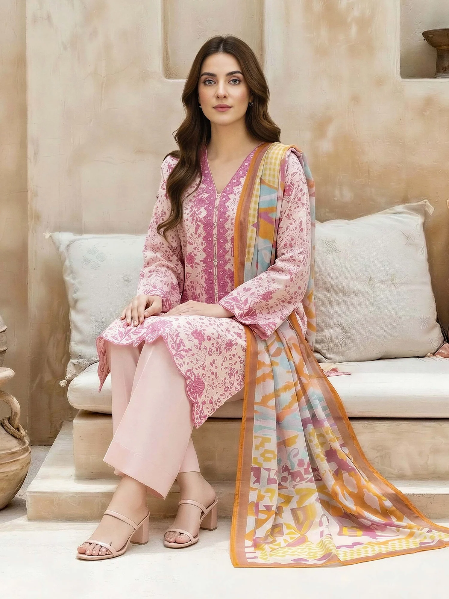 3 Piece Lawn Suit-Embroidered (Unstitched)