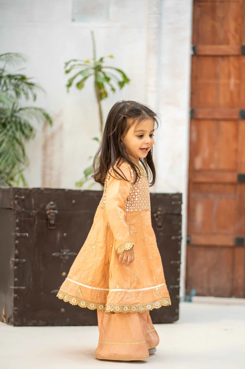 Stitched Embroidered 3pc. Peachy Kids (Ready-To-wear)