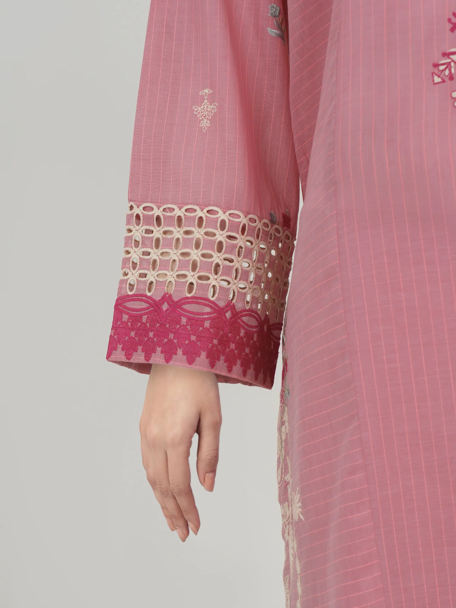 2 Piece Yarn Dyed Suit- Embroidered