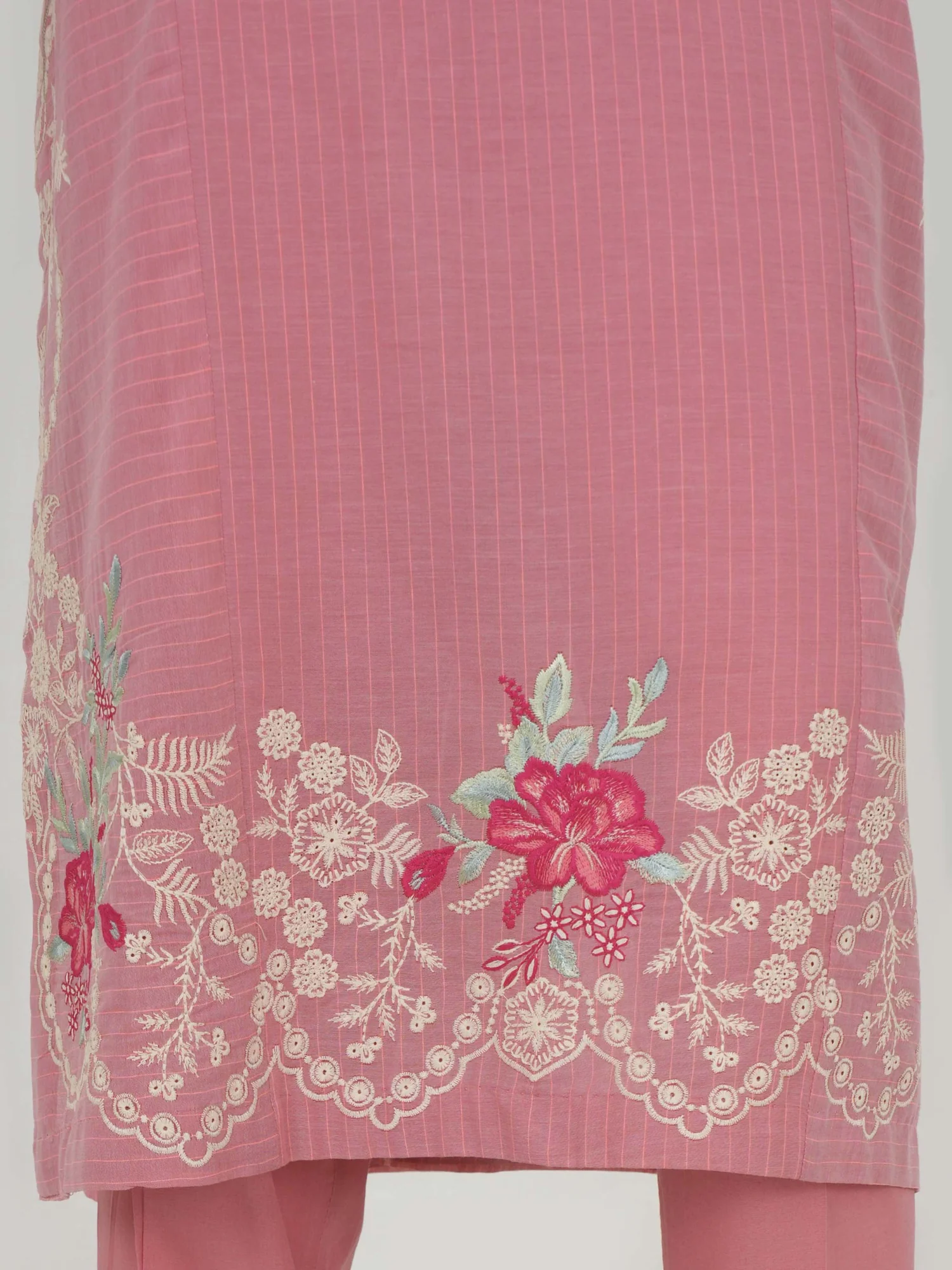 2 Piece Yarn Dyed Suit- Embroidered