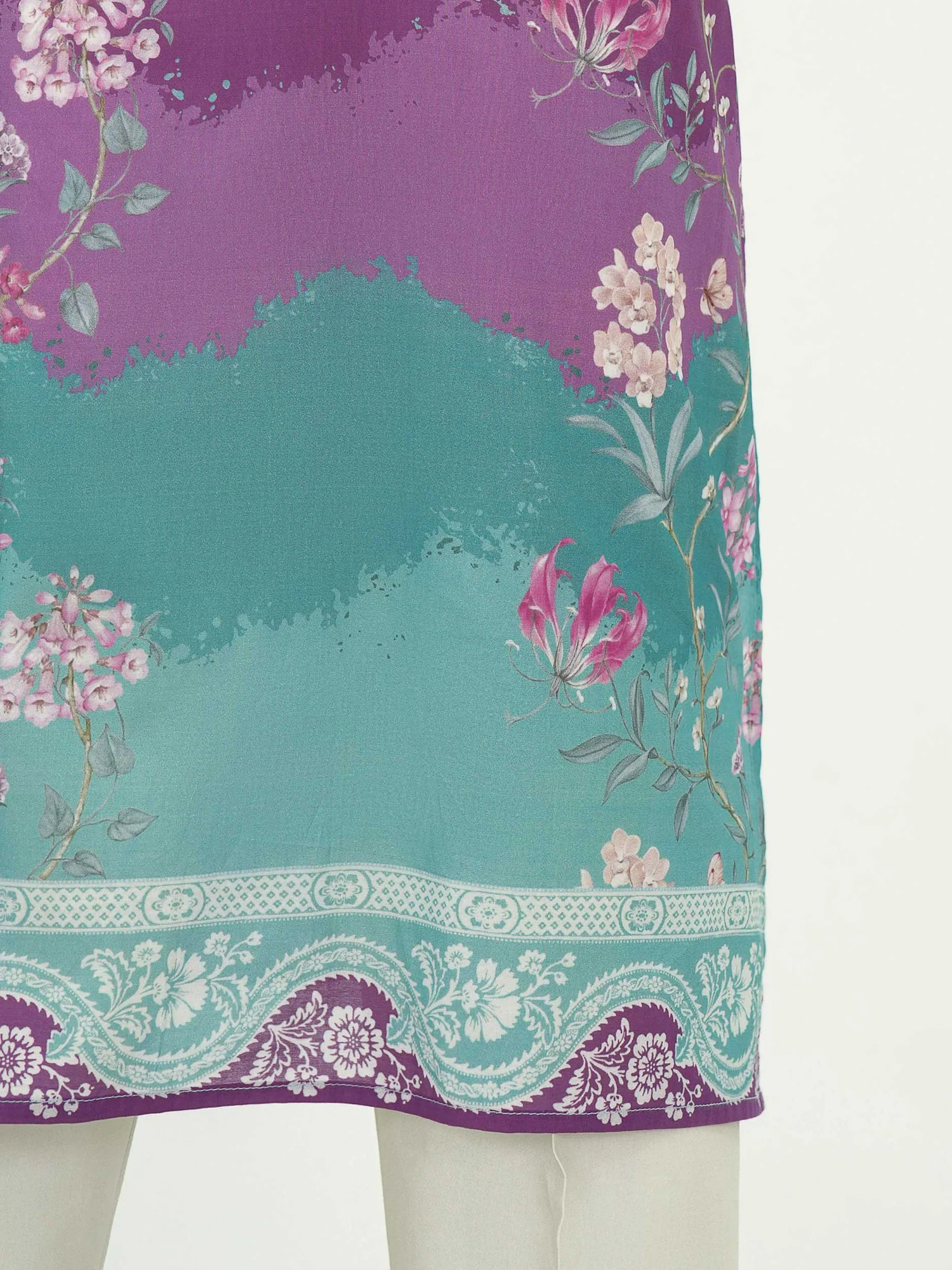 3 Piece chiffon Suit-Embroidered