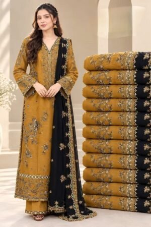 3 Piece – Embroidered Premium Dhanak Suit