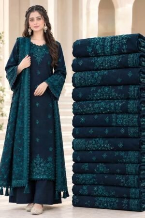 3 Piece – Embroidered Premium Dhanak Suit